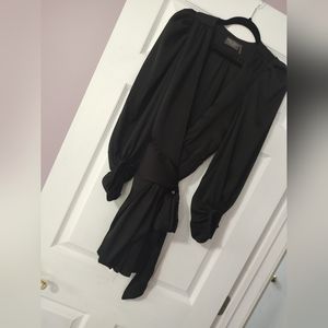 Black Mini Wrap Dress..